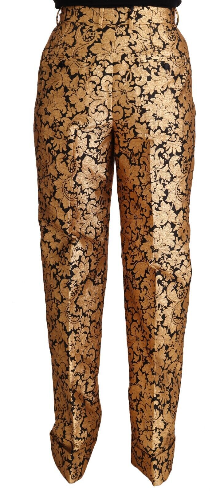 Dolce &amp; Gabbana – Elegante Jacquard-Hose mit hoher Taille und Blumenmuster