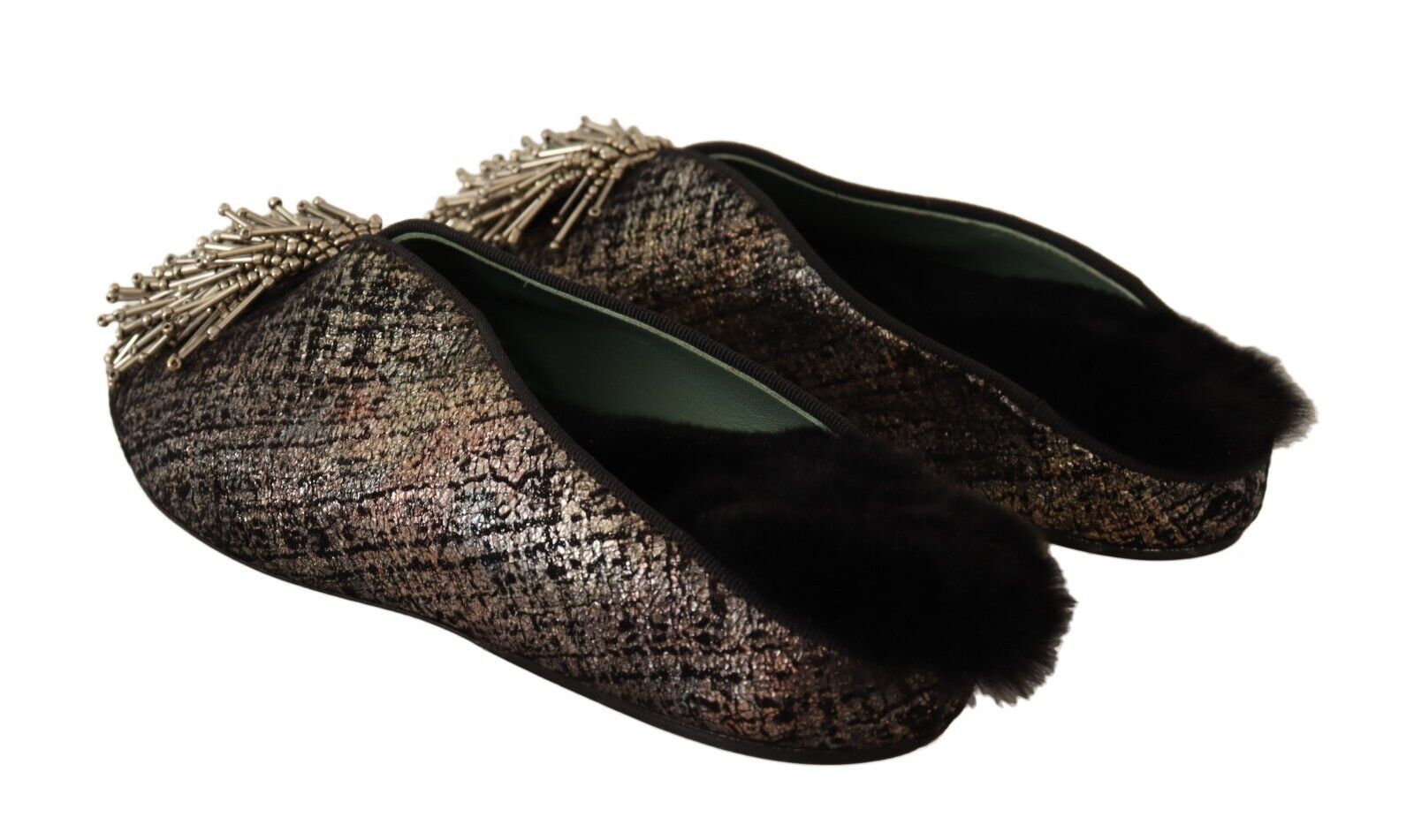 Paola D'Arcano Golden Enchantment Leder-Flats