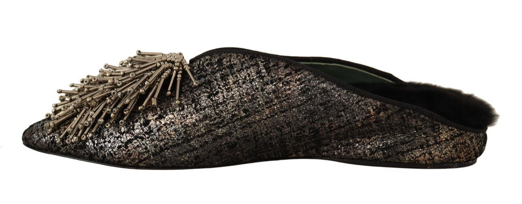 Paola D'Arcano Golden Enchantment Leder-Flats