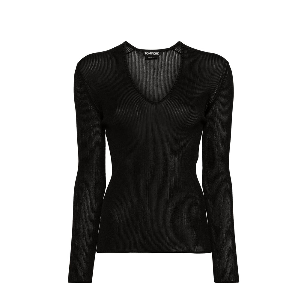 Tom Ford Sheer Fine-Ribbed Top