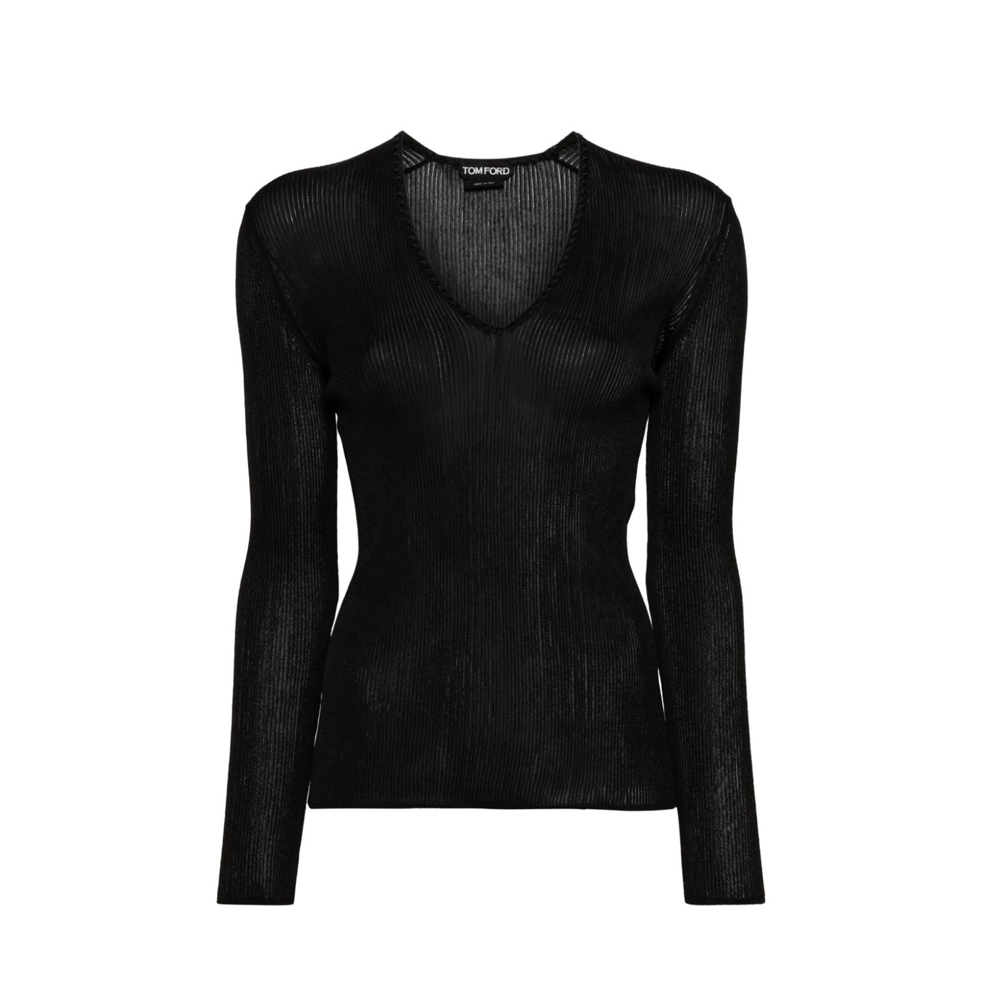 Tom Ford Sheer Fine-Ribbed Top