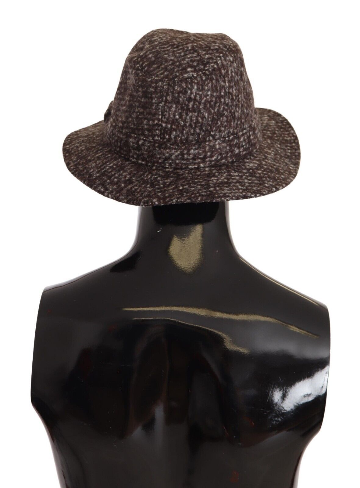Dolce &amp; Gabbana – Eleganter Hut aus grauem Tweed mit breiter Krempe
