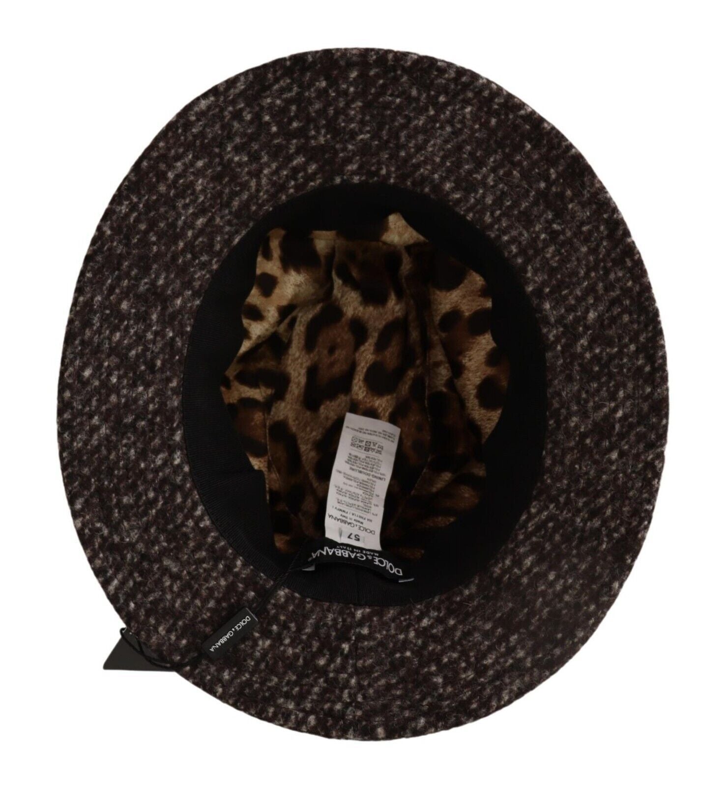 Dolce &amp; Gabbana – Eleganter Hut aus grauem Tweed mit breiter Krempe