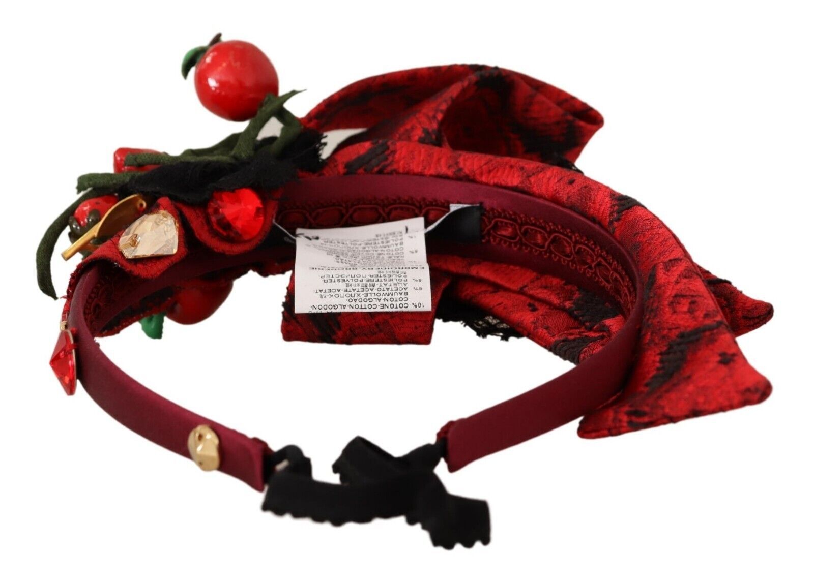 Dolce &amp; Gabbana – Exquisites Diadem mit Kristallverzierung in Beerenrot