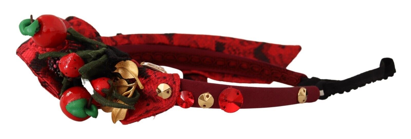 Dolce &amp; Gabbana – Exquisites Diadem mit Kristallverzierung in Beerenrot