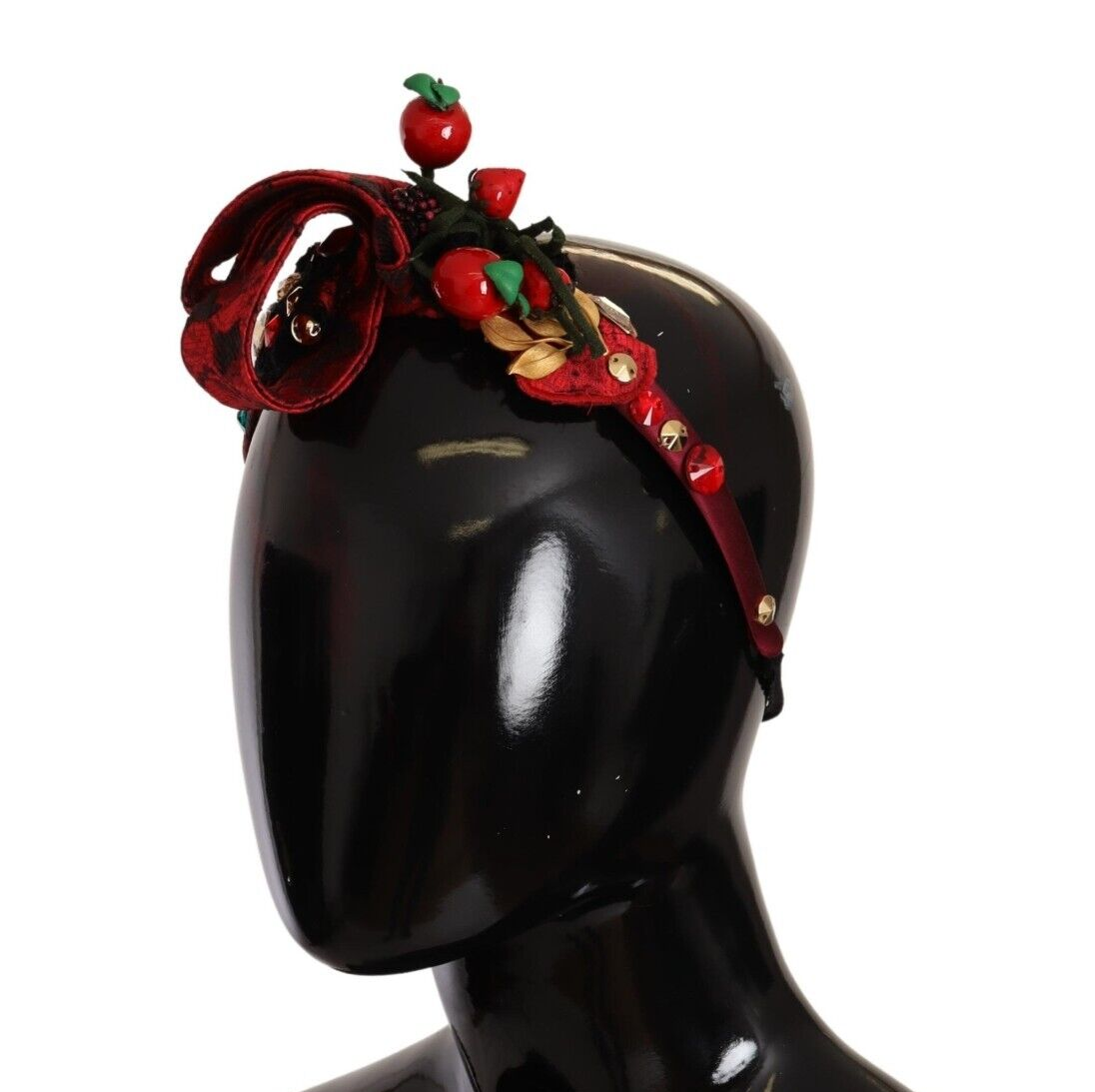 Dolce &amp; Gabbana – Exquisites Diadem mit Kristallverzierung in Beerenrot