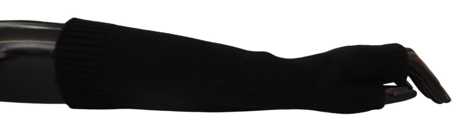 Dolce &amp; Gabbana Elegante fingerlose Handschuhe aus schwarzem Kaschmir