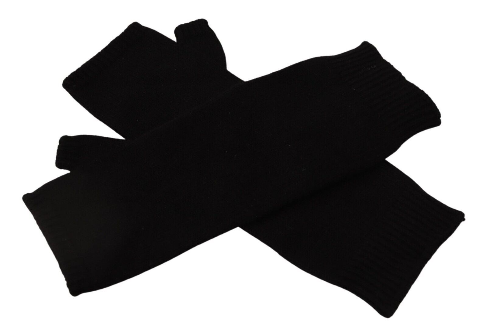 Dolce &amp; Gabbana Elegante fingerlose Handschuhe aus schwarzem Kaschmir