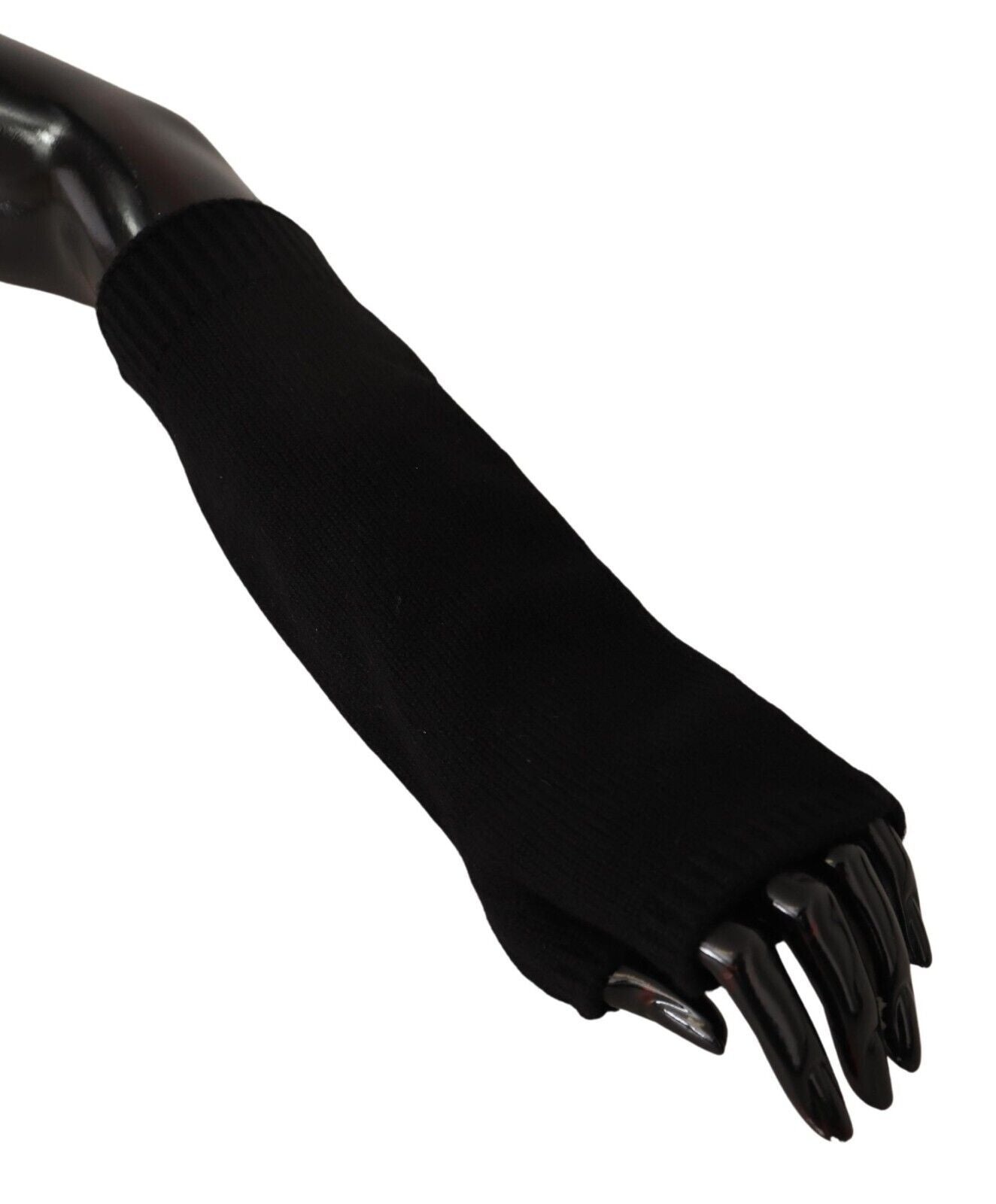 Dolce &amp; Gabbana Elegante fingerlose Handschuhe aus schwarzem Kaschmir