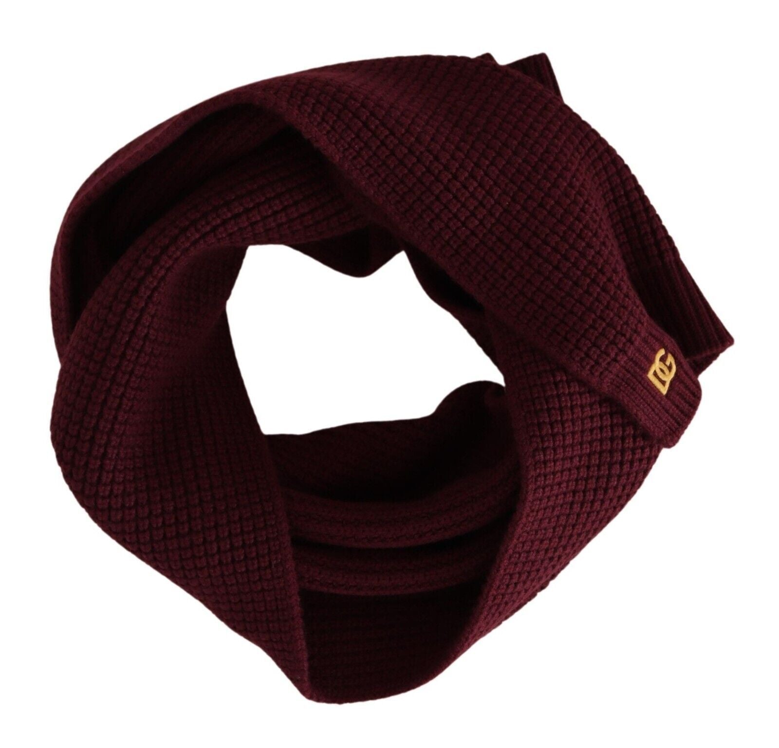 Dolce &amp; Gabbana – Eleganter Kaschmir-Strickschal in Dunkelrot