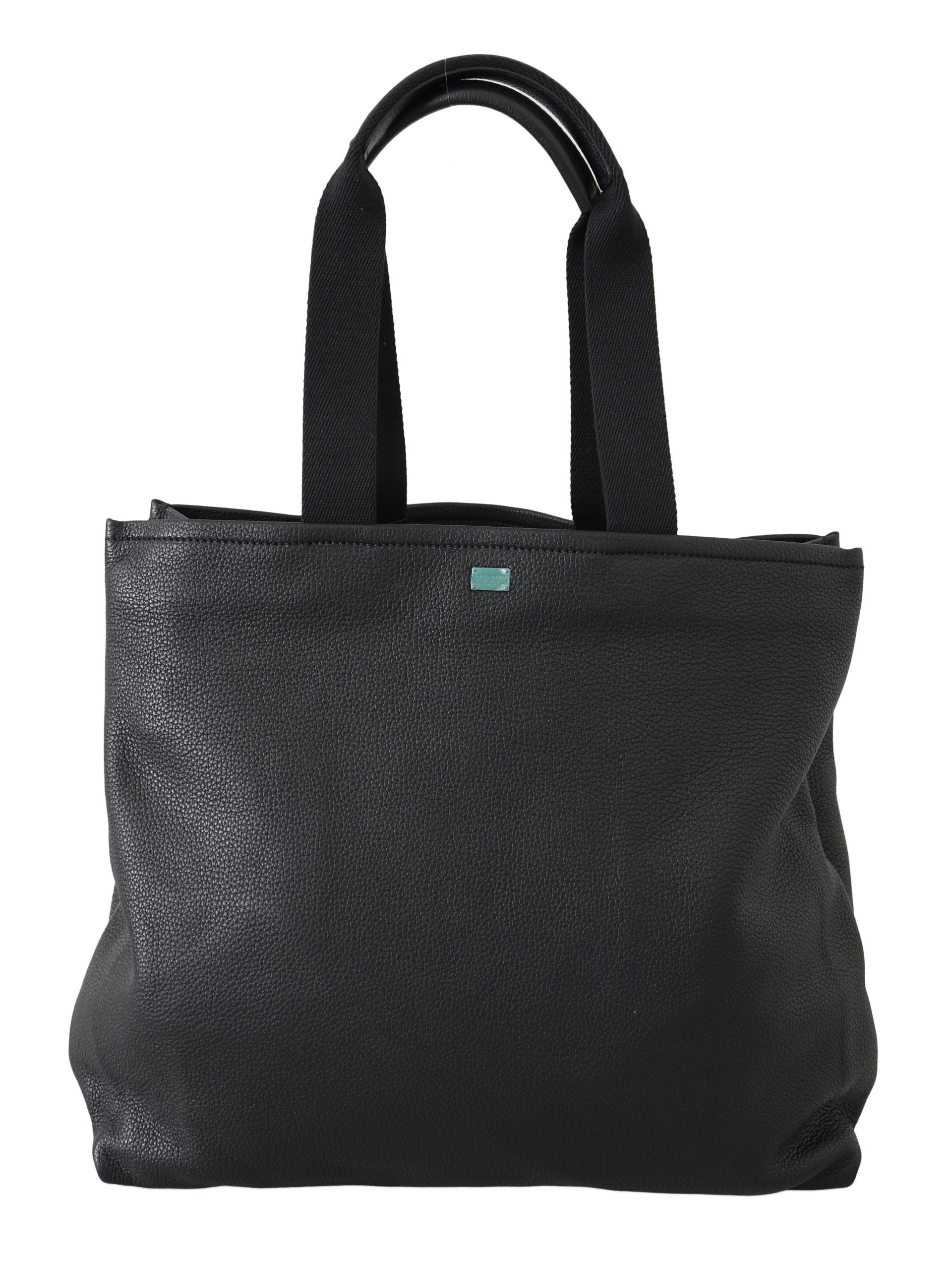 Dolce &amp; Gabbana Elegante schwarze Ledertasche für Herren