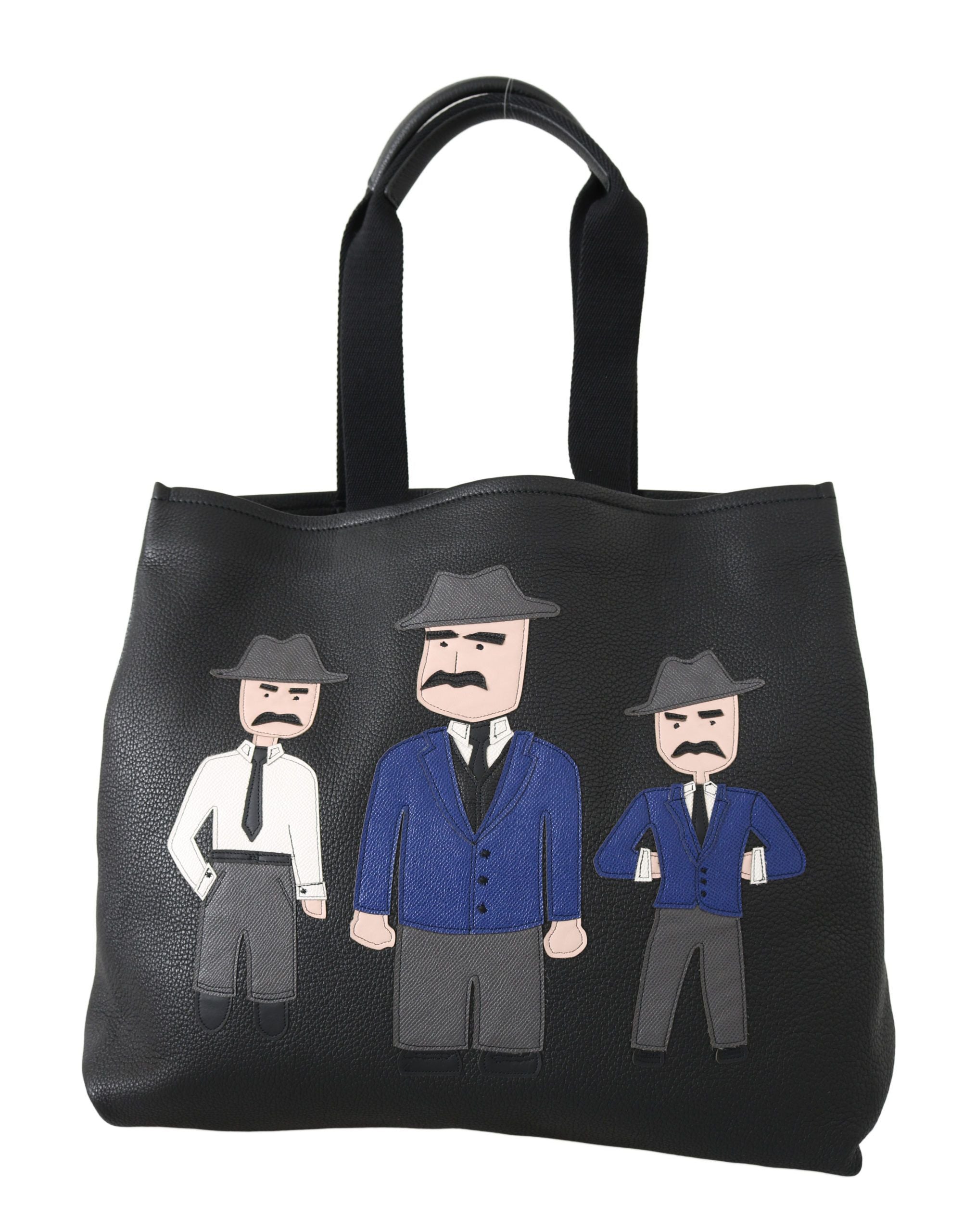 Dolce &amp; Gabbana Elegante schwarze Ledertasche für Herren