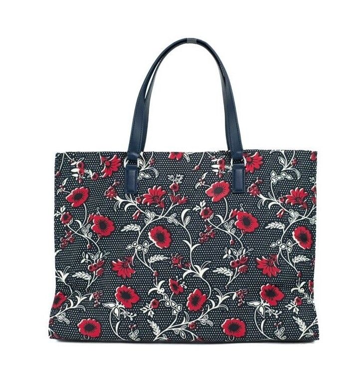 Tory Burch – Mittelgroße Schultertasche aus Nylon mit Retro-Batik-Print