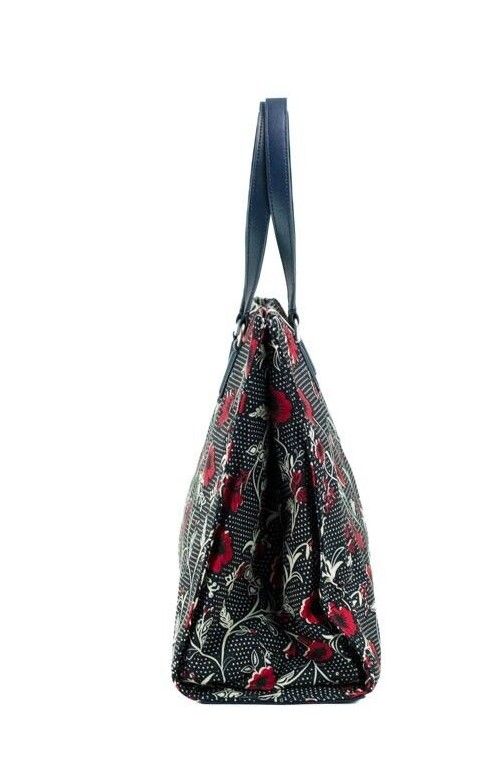 Tory Burch – Mittelgroße Schultertasche aus Nylon mit Retro-Batik-Print
