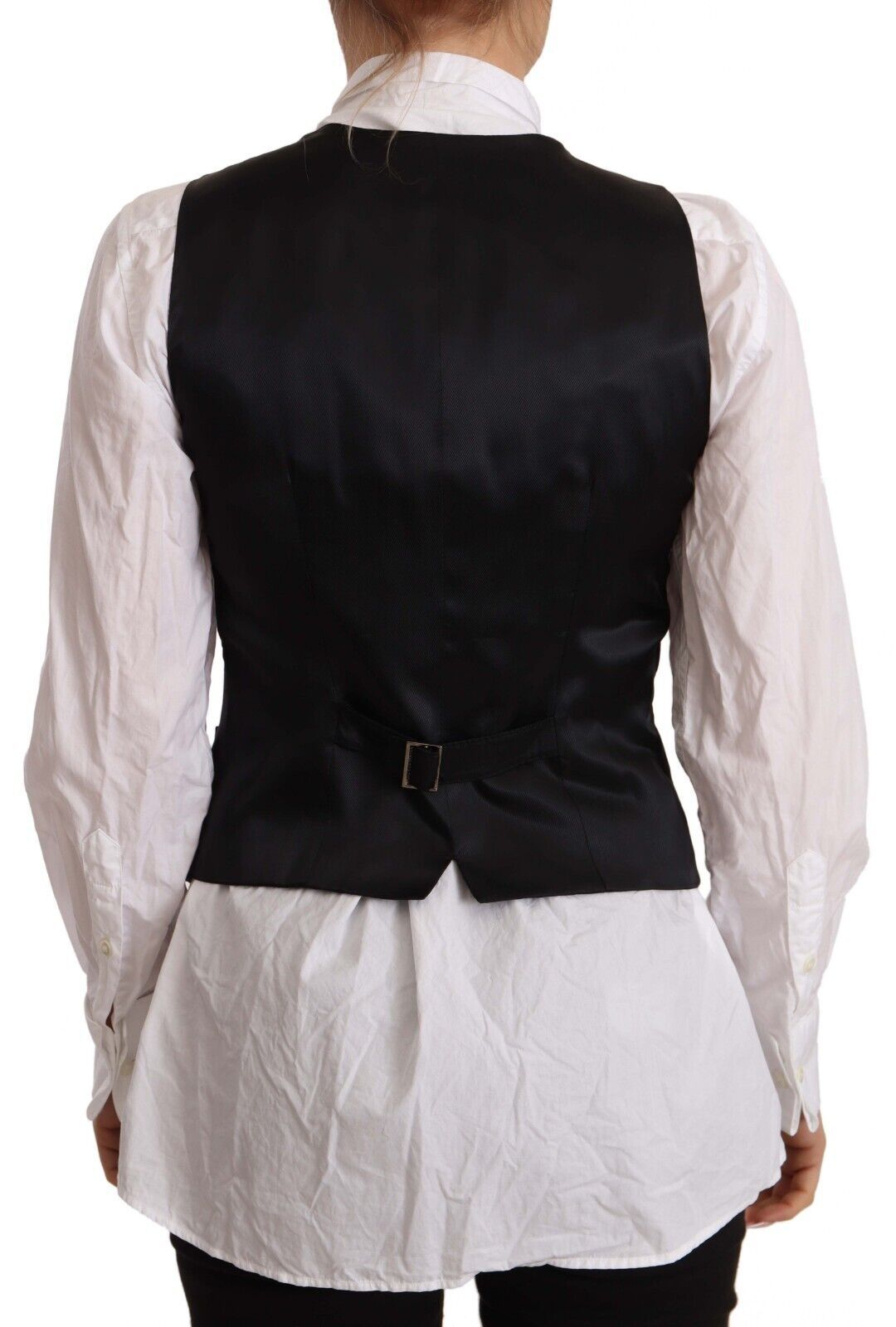 Dolce &amp; Gabbana Elegante Weste aus schwarzer Wollmischung