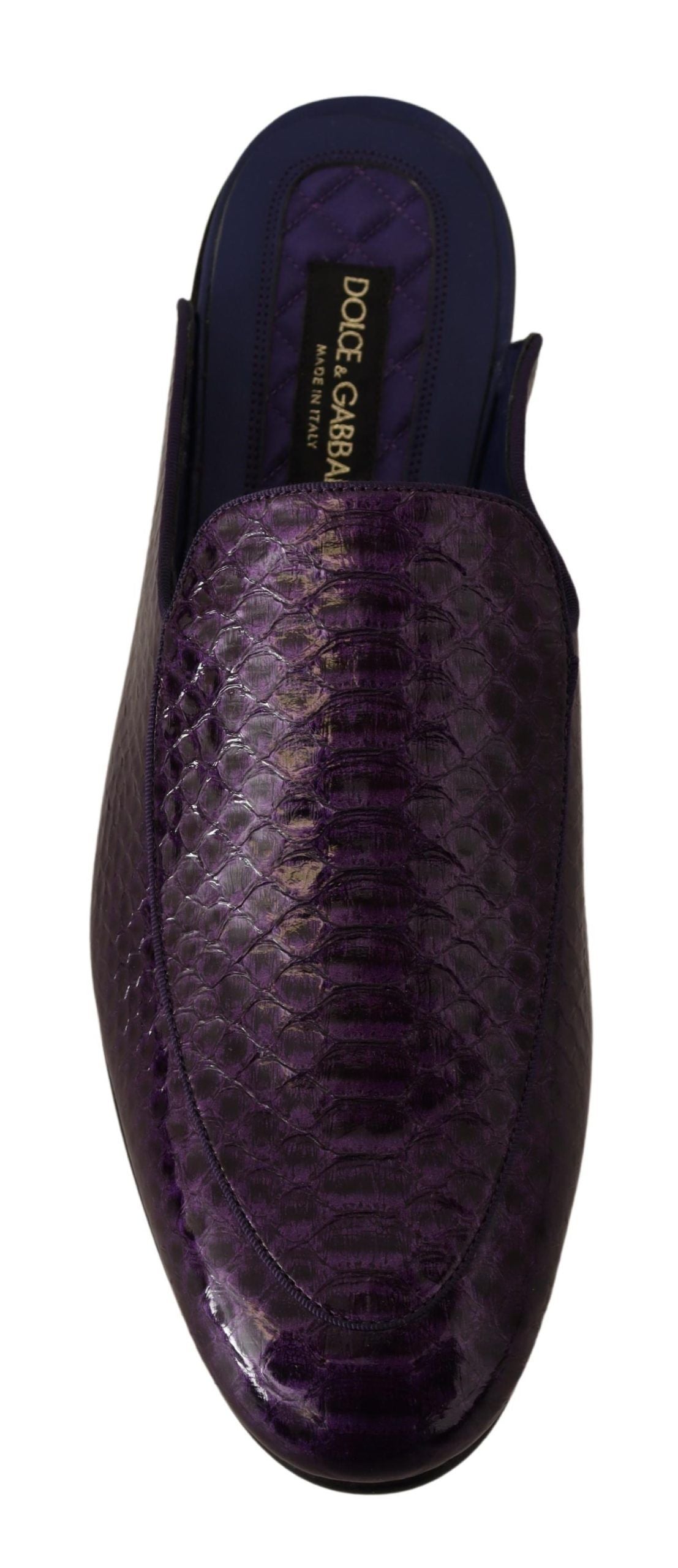 Dolce &amp; Gabbana – Pantoletten aus exotischem Pythonleder in Lila