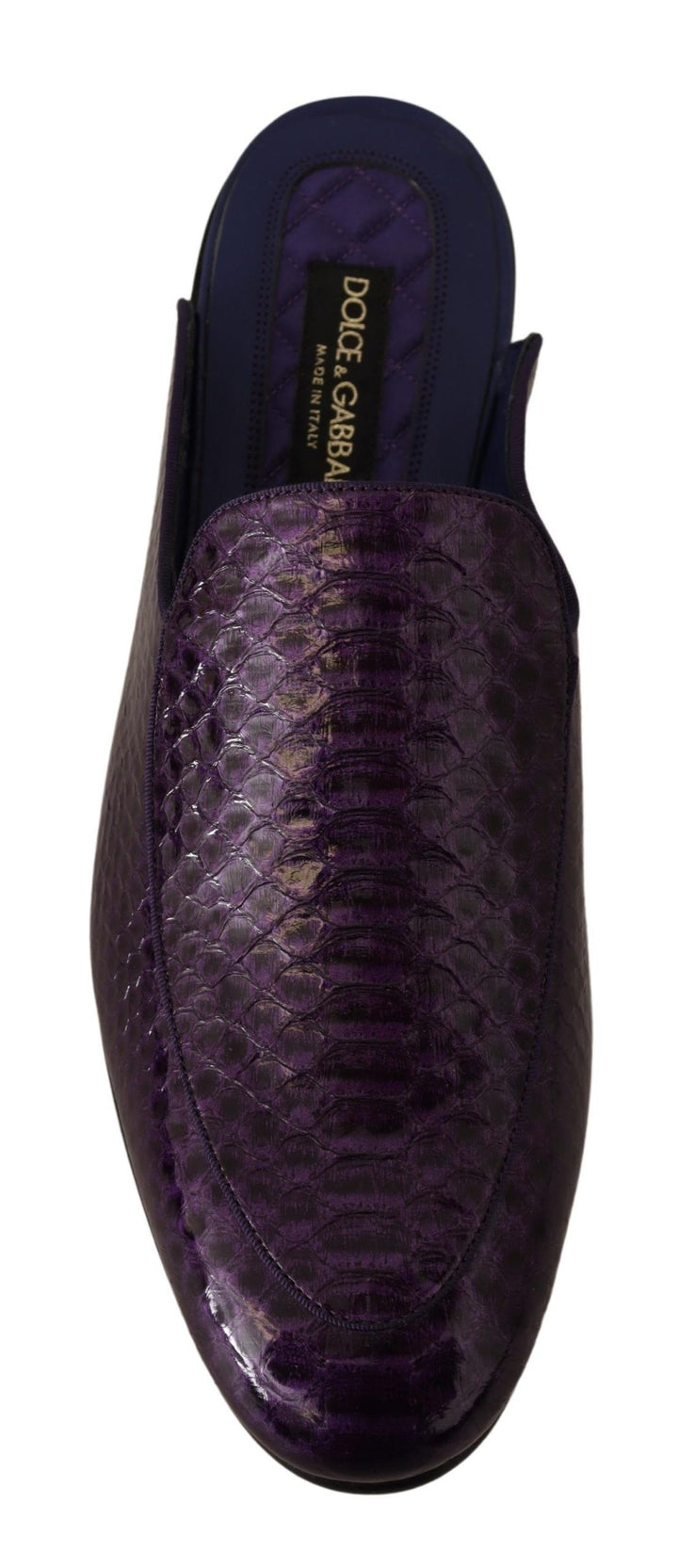 Dolce &amp; Gabbana – Pantoletten aus exotischem Pythonleder in Lila