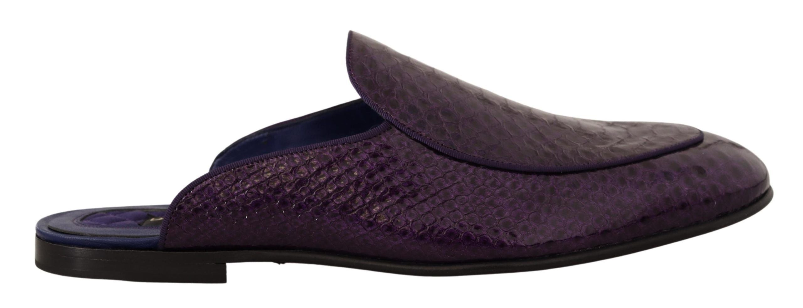 Dolce &amp; Gabbana – Pantoletten aus exotischem Pythonleder in Lila