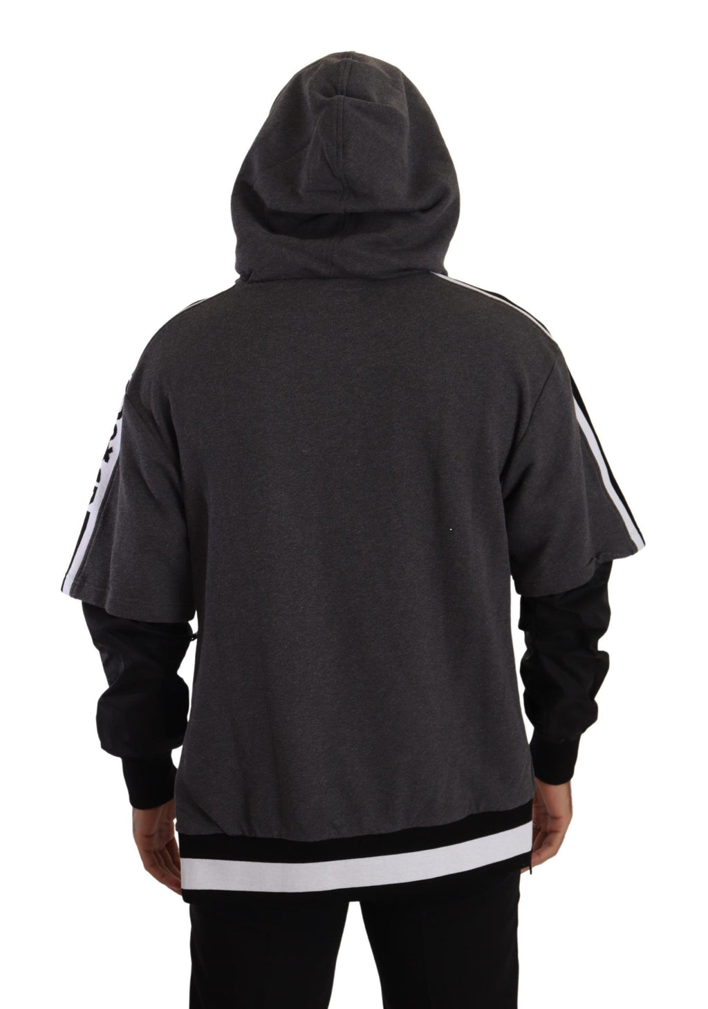 Dolce &amp; Gabbana Elegantes Kapuzenpullover in Schwarz und Grau