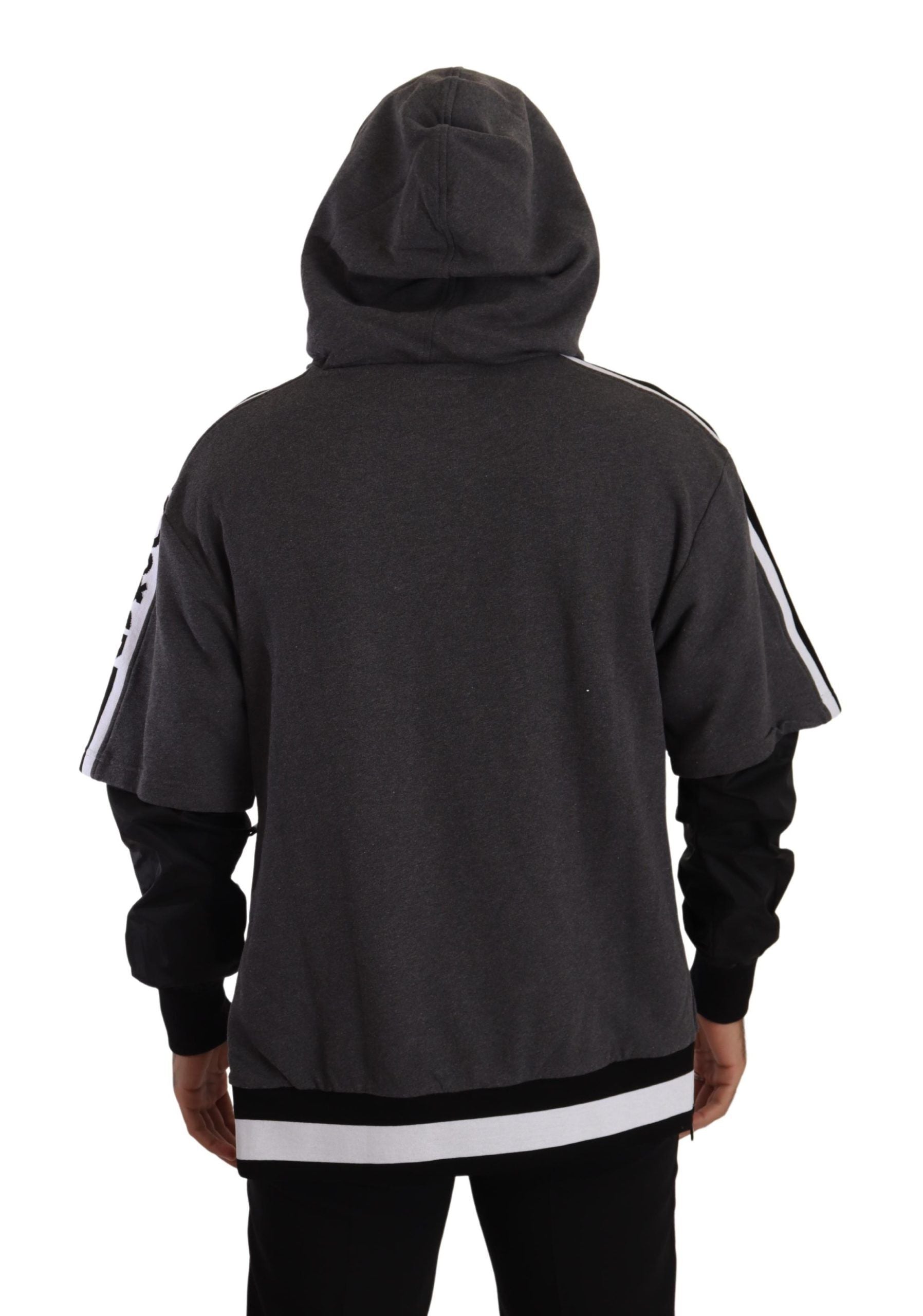 Dolce &amp; Gabbana Elegantes Kapuzenpullover in Schwarz und Grau