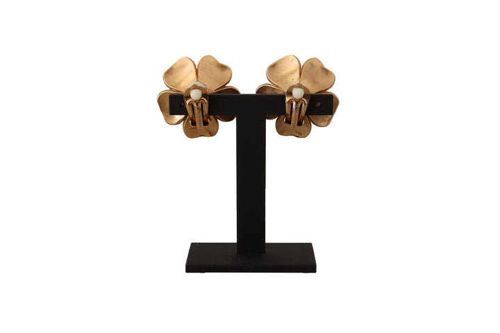 Dolce &amp; Gabbana – Elegante Clip-On-Ohrringe mit Blumenmuster und Kristallperlen