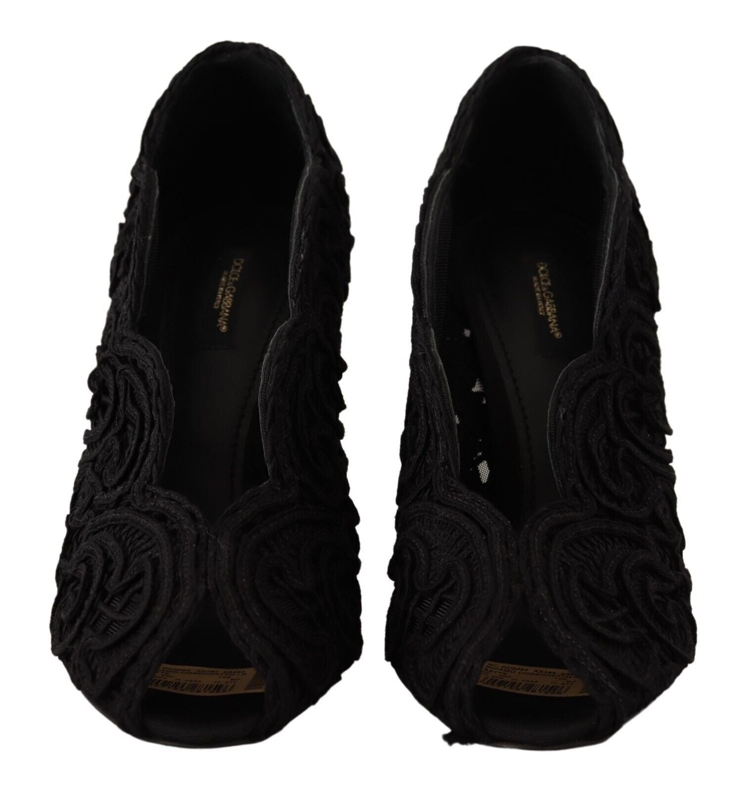Dolce &amp; Gabbana Elegante schwarze Stiletto-Absätze aus Spitze