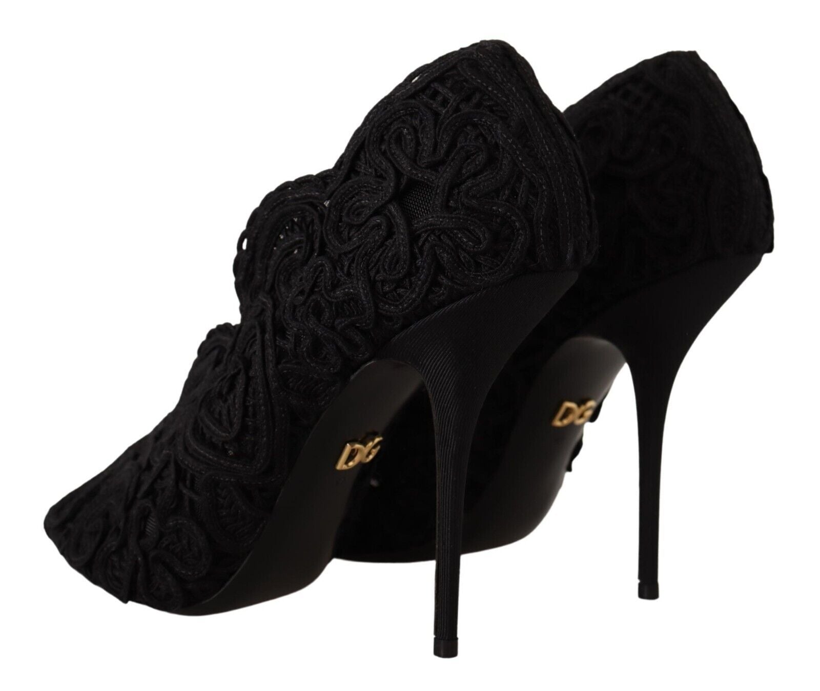 Dolce &amp; Gabbana Elegante schwarze Stiletto-Absätze aus Spitze