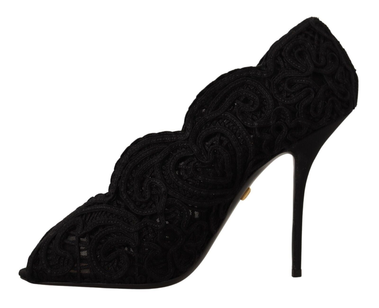 Dolce &amp; Gabbana Elegante schwarze Stiletto-Absätze aus Spitze
