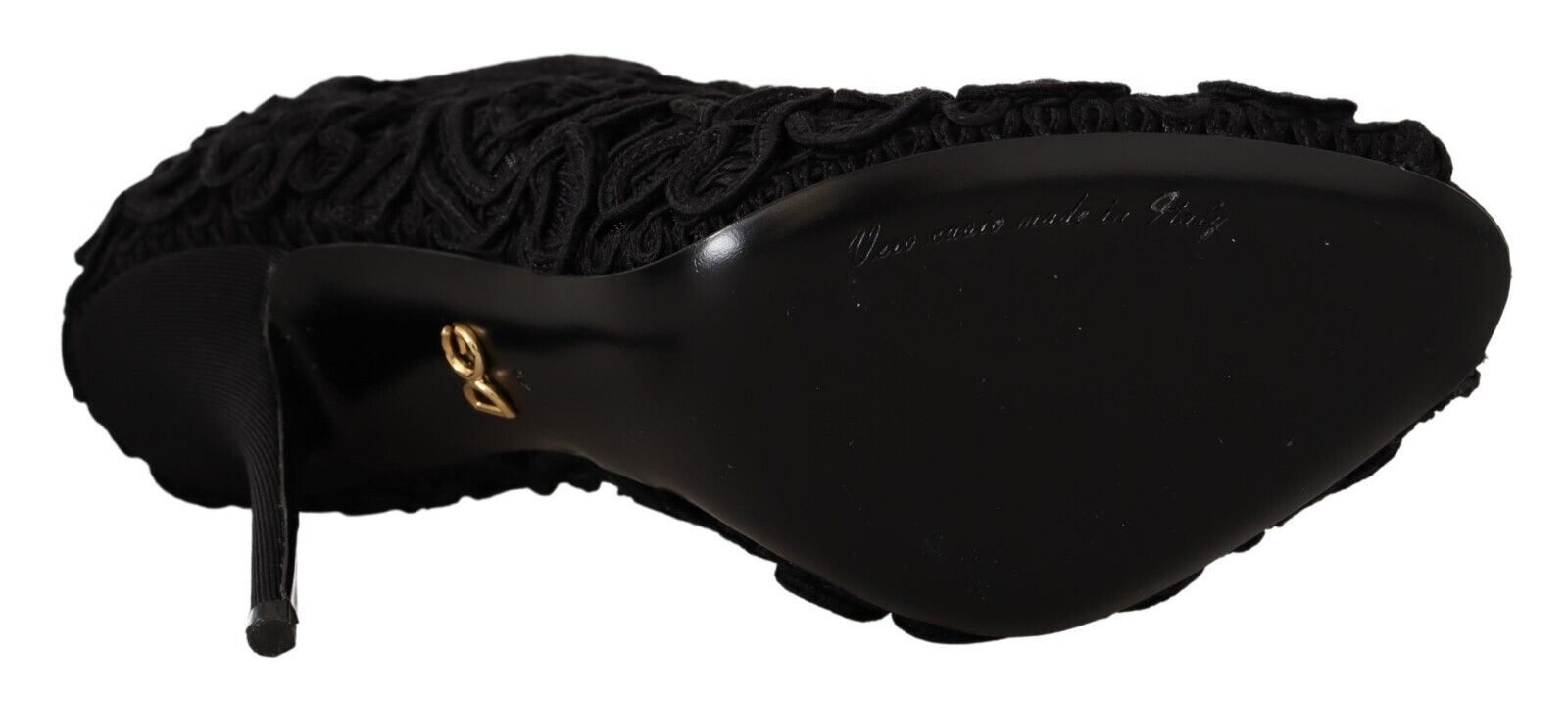 Dolce &amp; Gabbana Elegante schwarze Stiletto-Absätze aus Spitze