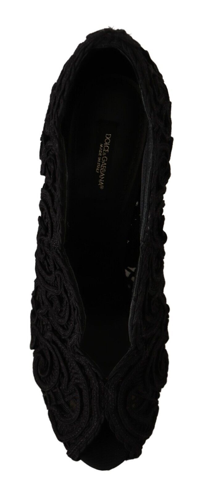 Dolce &amp; Gabbana Elegante schwarze Stiletto-Absätze aus Spitze