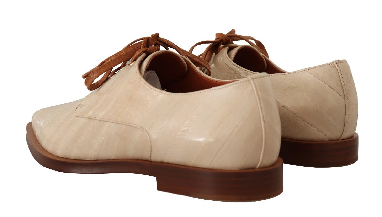Dolce &amp; Gabbana – Elegante, beigefarbene Ballerinas aus Aalleder