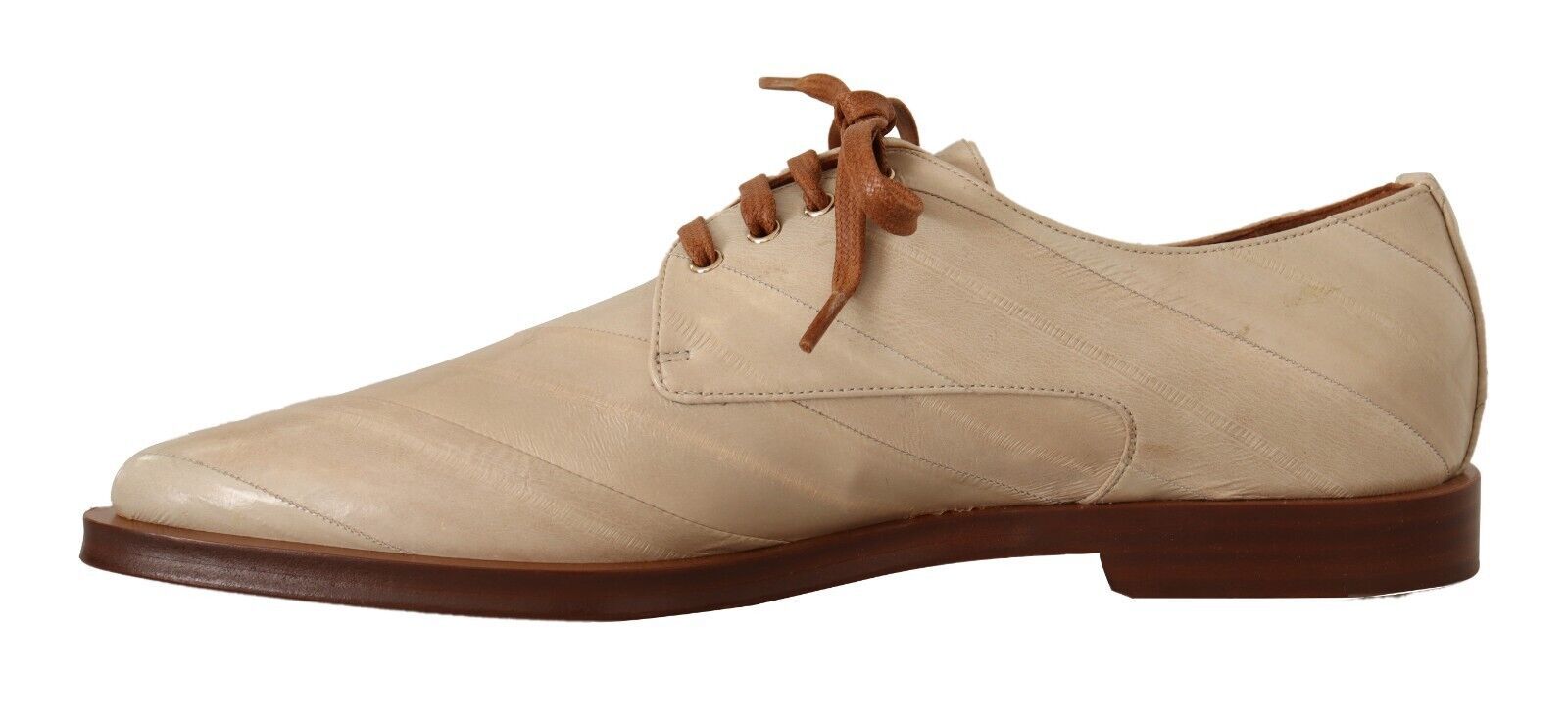 Dolce &amp; Gabbana – Elegante, beigefarbene Ballerinas aus Aalleder