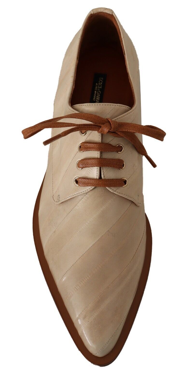 Dolce &amp; Gabbana – Elegante, beigefarbene Ballerinas aus Aalleder