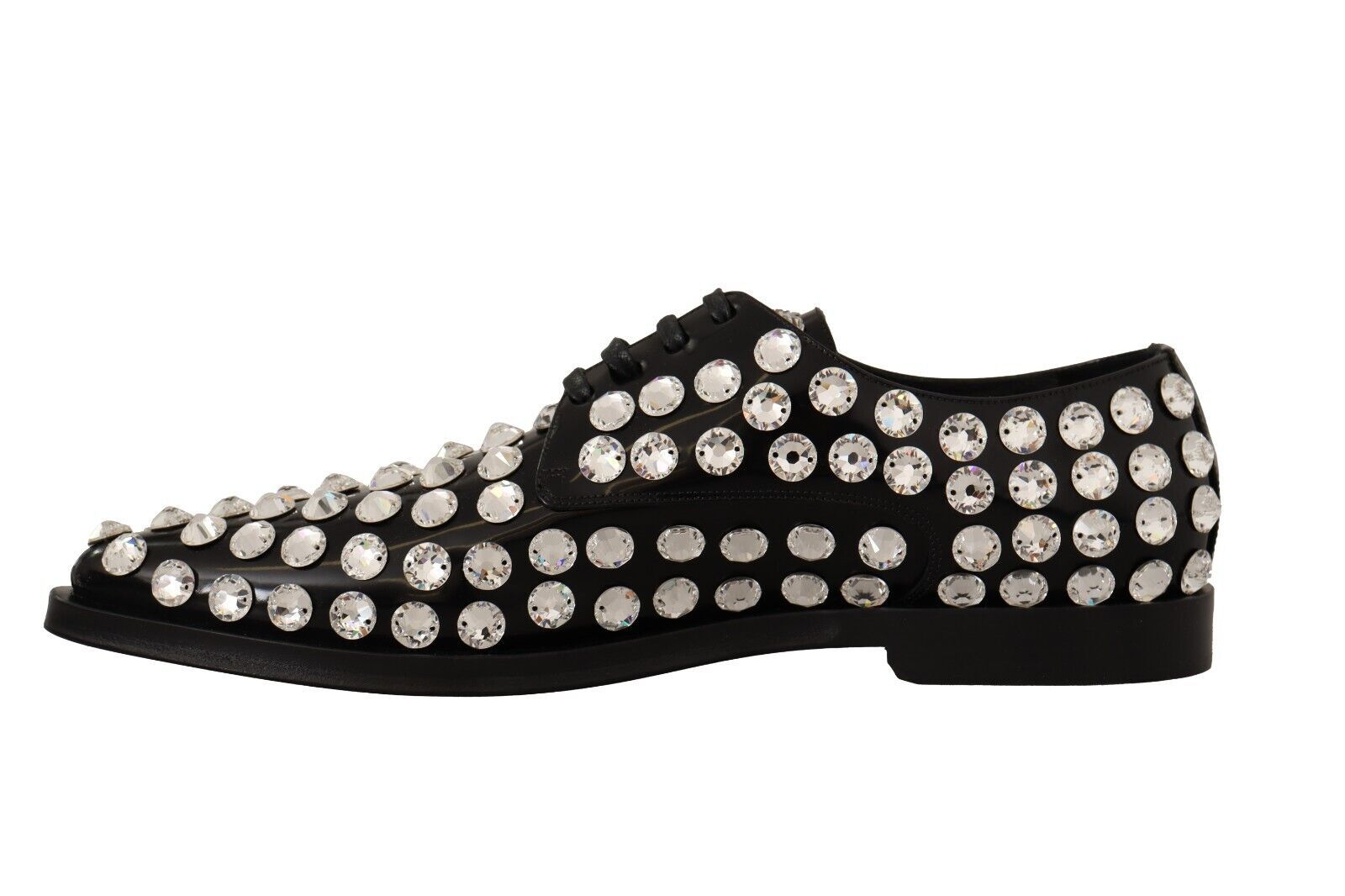 Dolce &amp; Gabbana – Ballerinas aus Leder mit Kristallverzierung