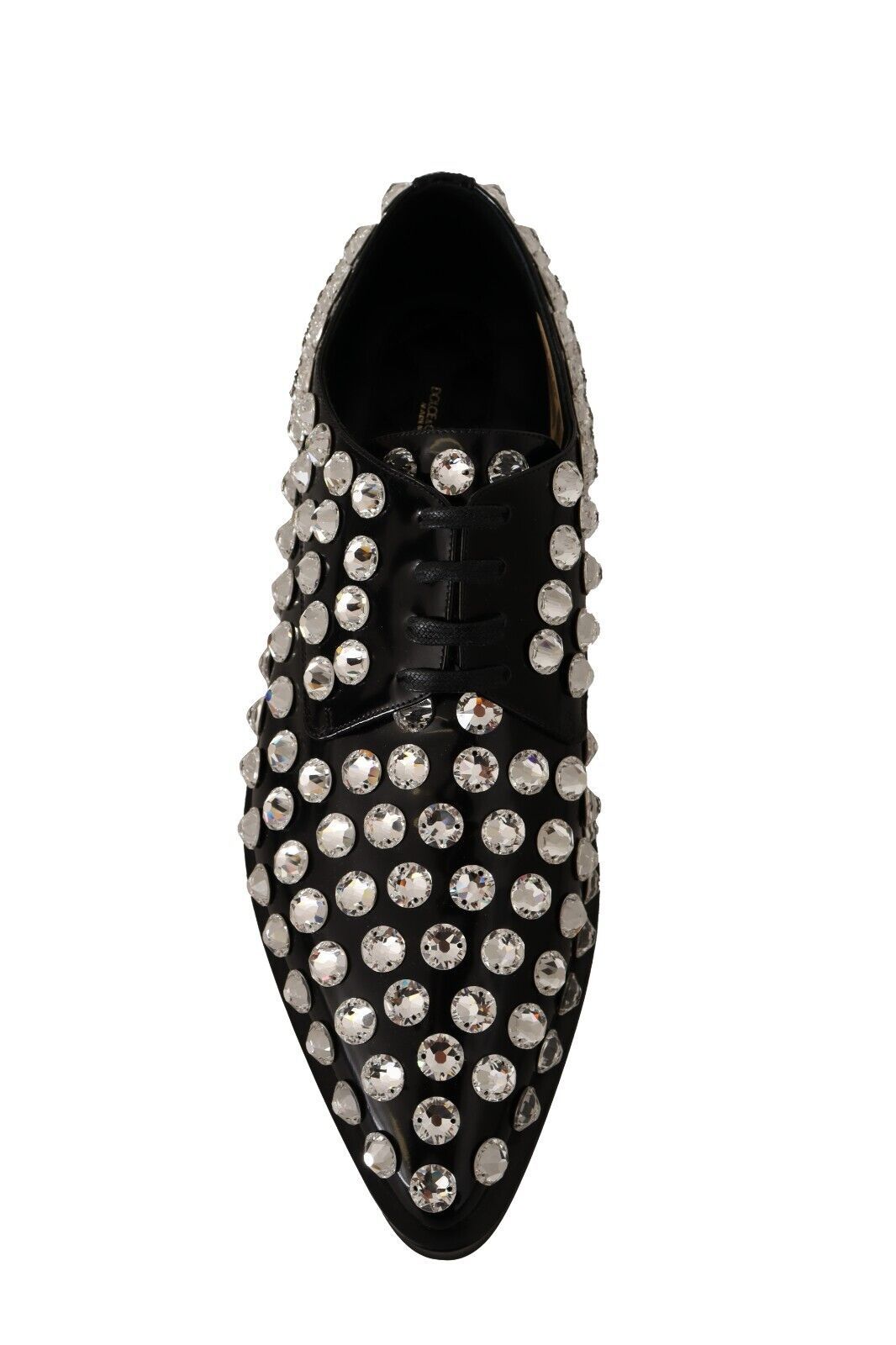 Dolce &amp; Gabbana – Ballerinas aus Leder mit Kristallverzierung