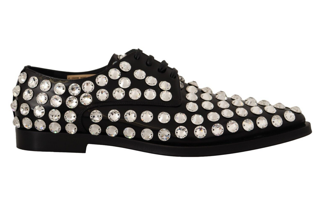 Dolce &amp; Gabbana – Ballerinas aus Leder mit Kristallverzierung