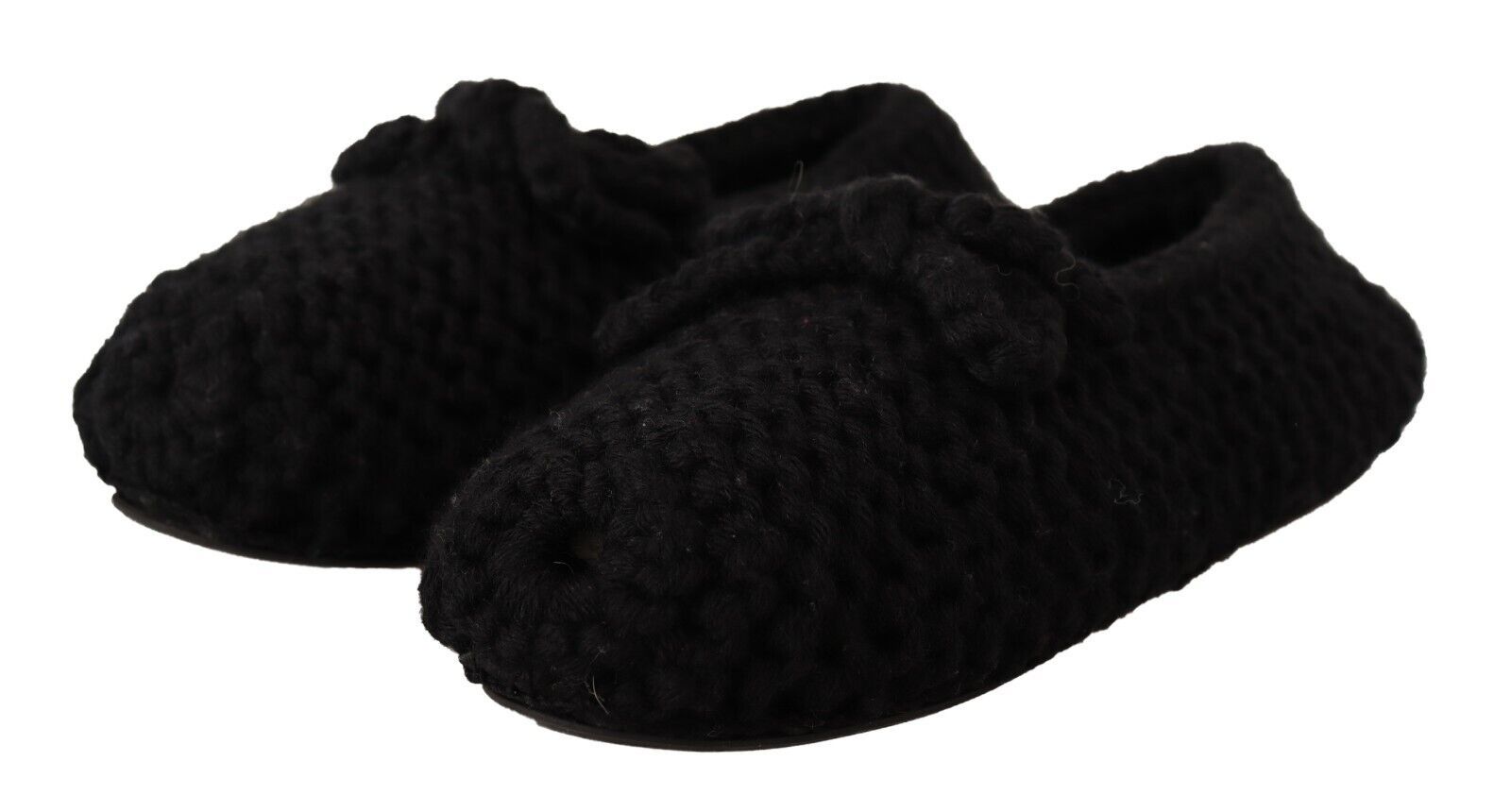 Dolce &amp; Gabbana Elegante schwarze Ballerinas aus Wollstrick