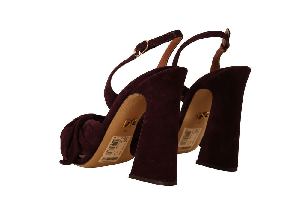 Dolce &amp; Gabbana Elegante lila Wildleder-Sandalen mit Absatz