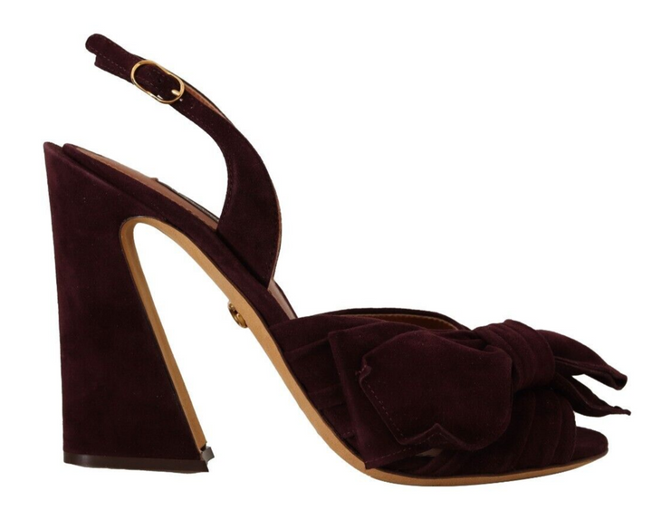 Dolce &amp; Gabbana Elegante lila Wildleder-Sandalen mit Absatz
