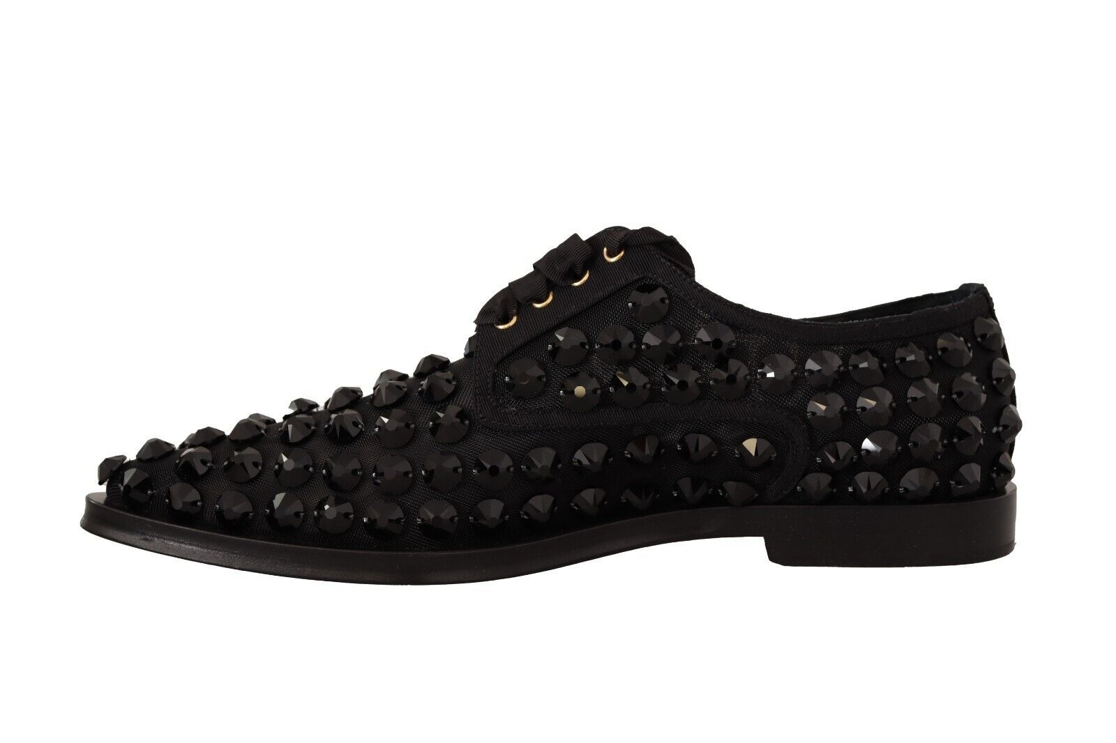 Dolce &amp; Gabbana Elegante Ripsband-Schnürschuhe mit Schmucksteinen