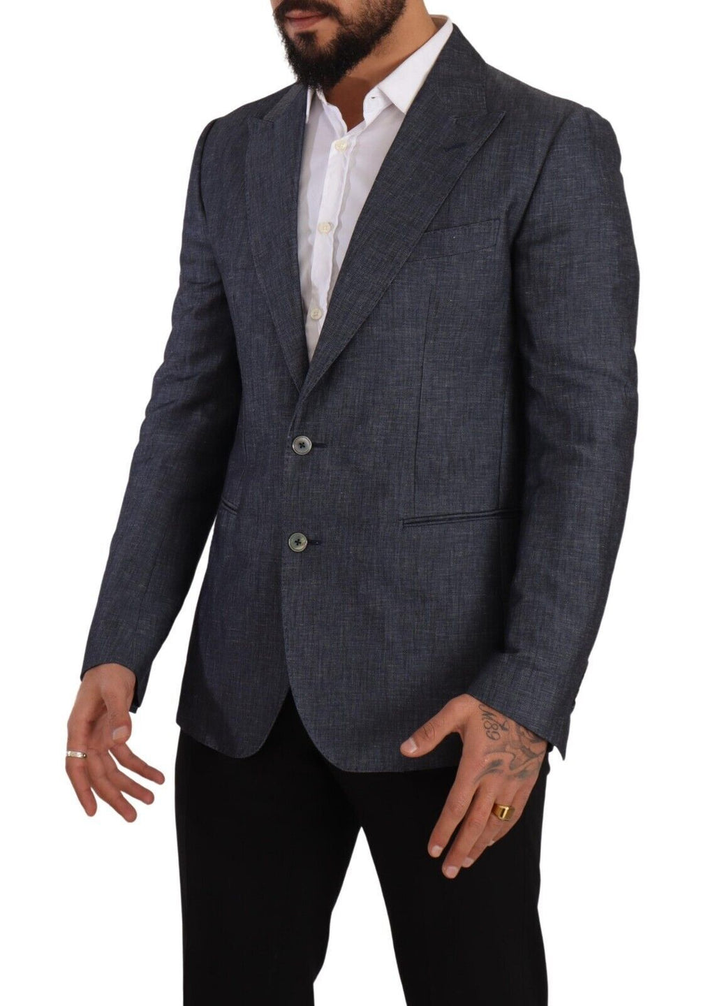 Dolce &amp; Gabbana – Eleganter Slim Fit-Blazer in Blau mit zwei Knöpfen