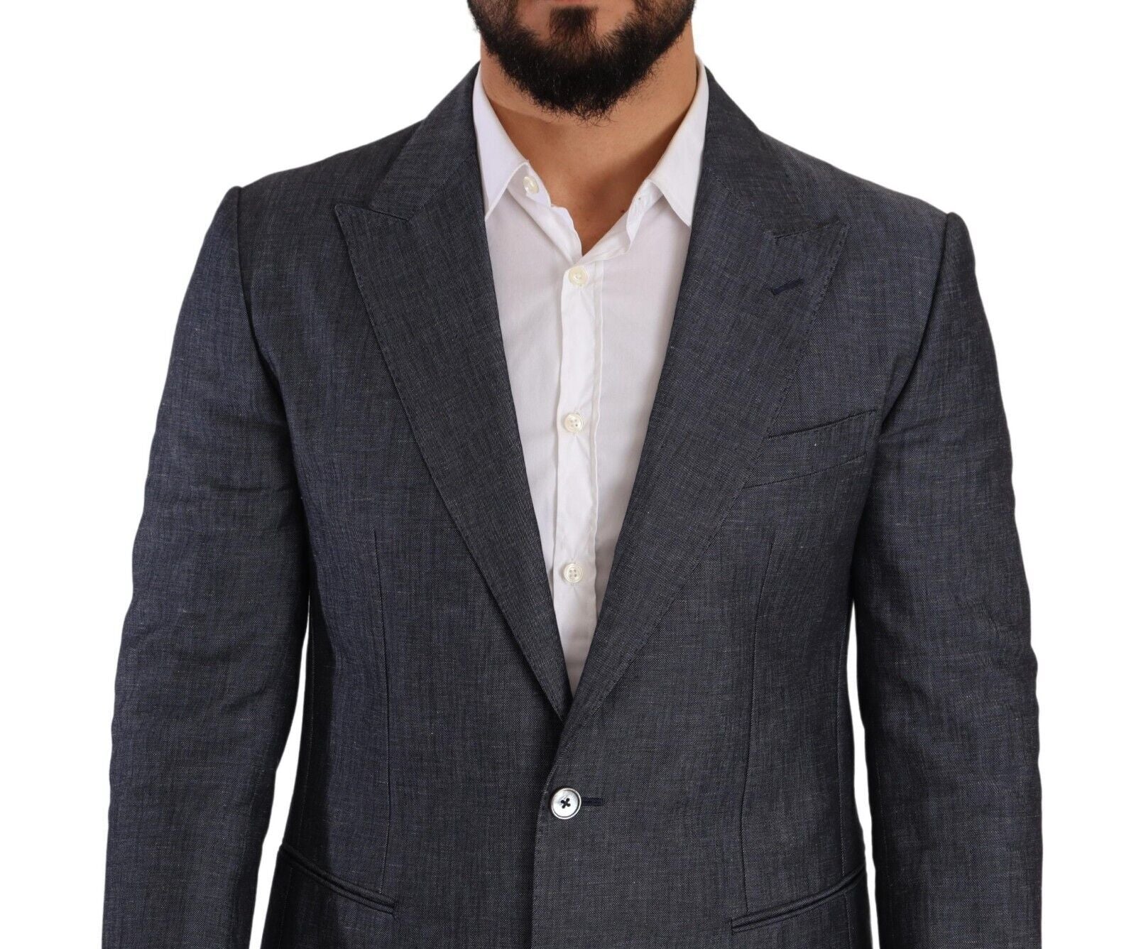 Dolce &amp; Gabbana – Eleganter Slim Fit-Blazer in Blau mit zwei Knöpfen