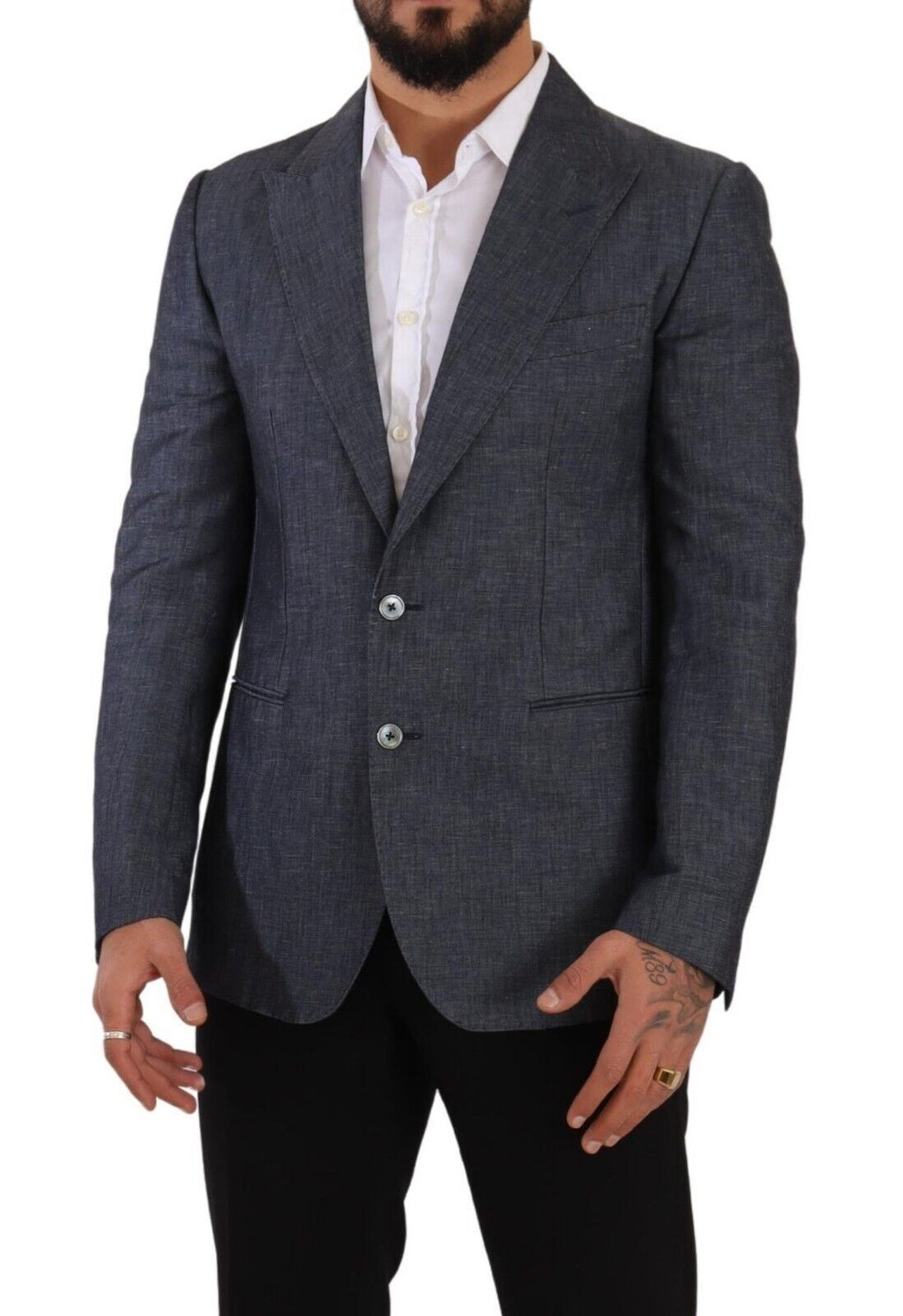 Dolce &amp; Gabbana – Eleganter Slim Fit-Blazer in Blau mit zwei Knöpfen