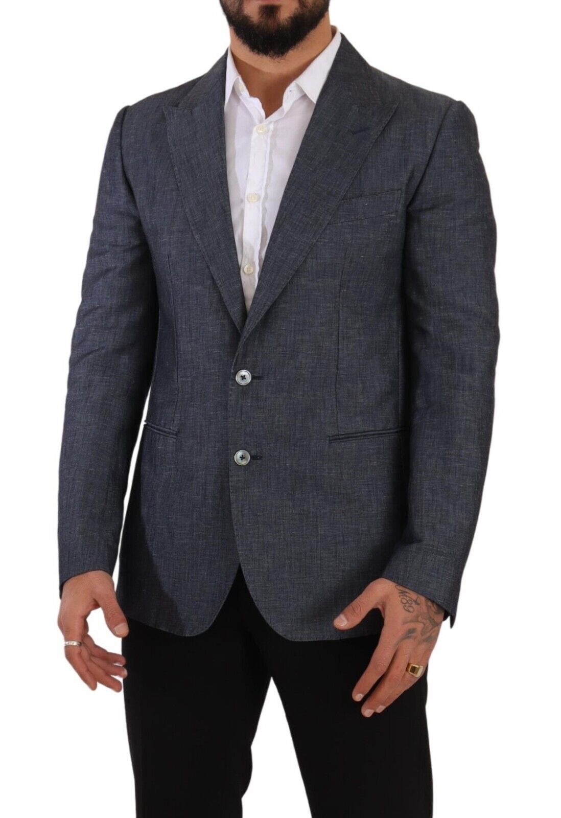 Dolce &amp; Gabbana – Eleganter Slim Fit-Blazer in Blau mit zwei Knöpfen