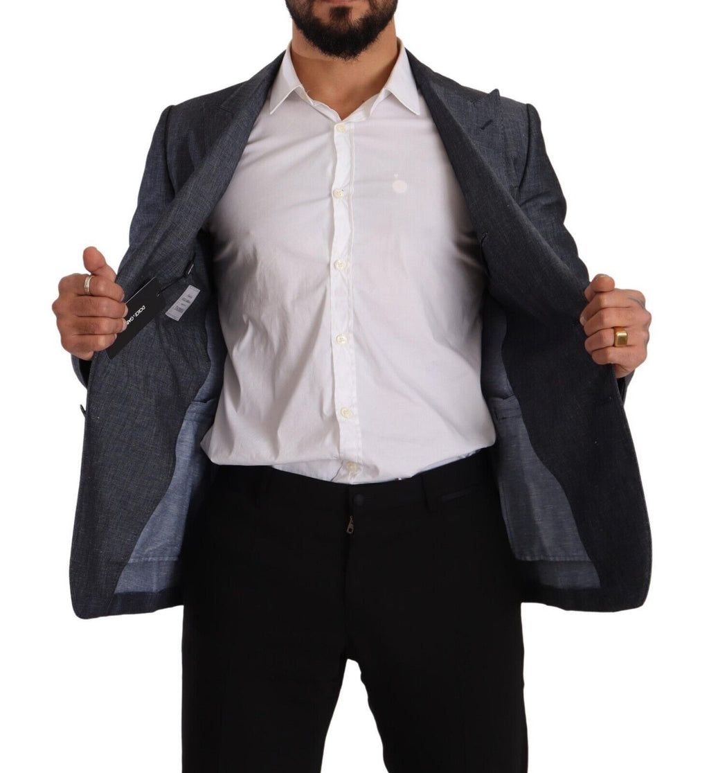 Dolce &amp; Gabbana – Eleganter Slim Fit-Blazer in Blau mit zwei Knöpfen