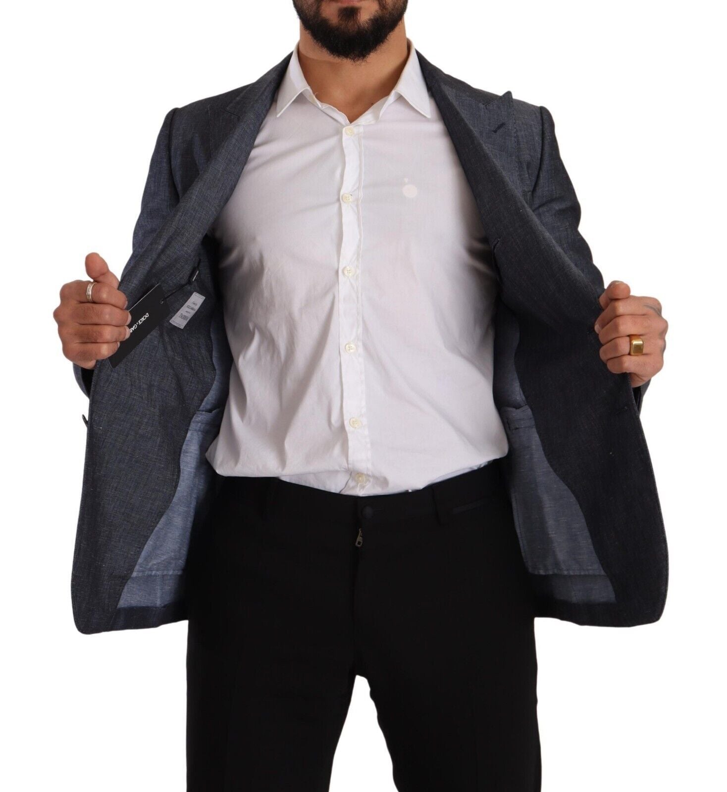 Dolce &amp; Gabbana – Eleganter Slim Fit-Blazer in Blau mit zwei Knöpfen