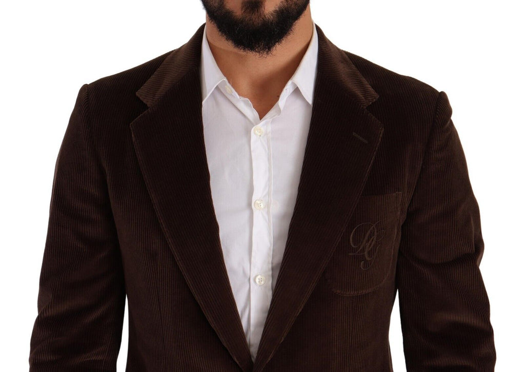 Dolce &amp; Gabbana Eleganter Slim Fit Blazer aus braunem Cord