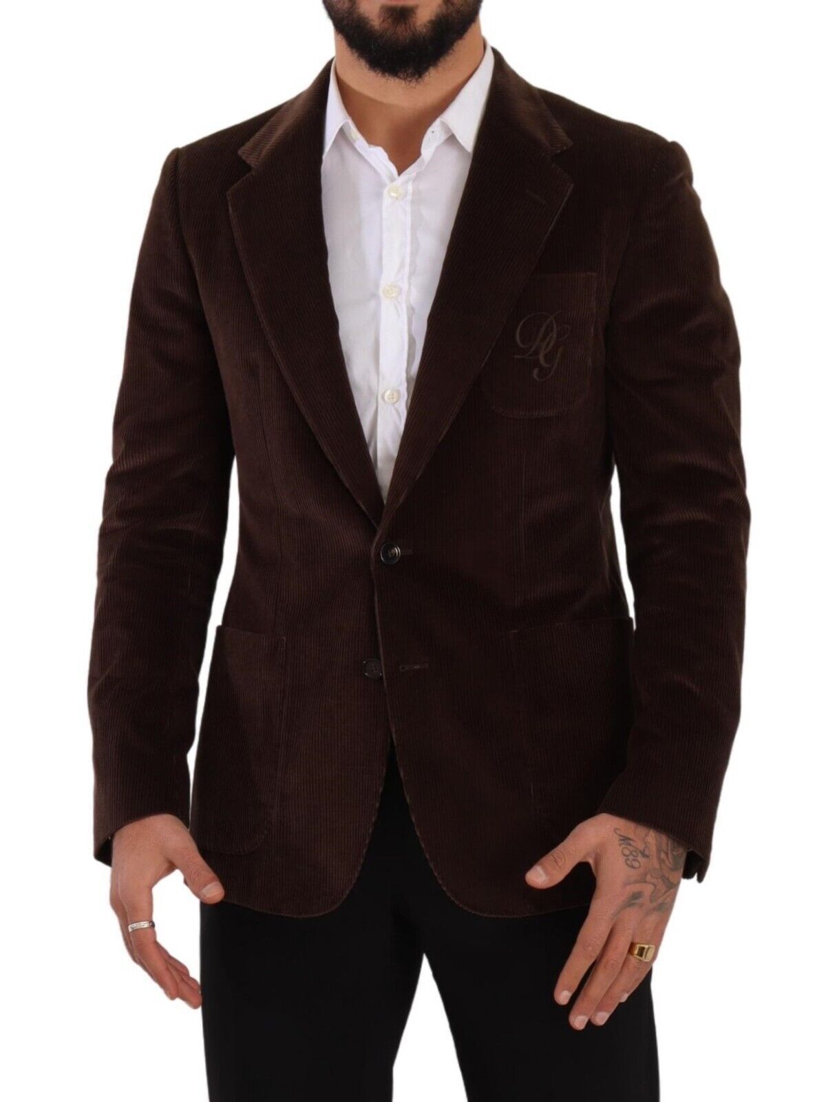 Dolce &amp; Gabbana Eleganter Slim Fit Blazer aus braunem Cord