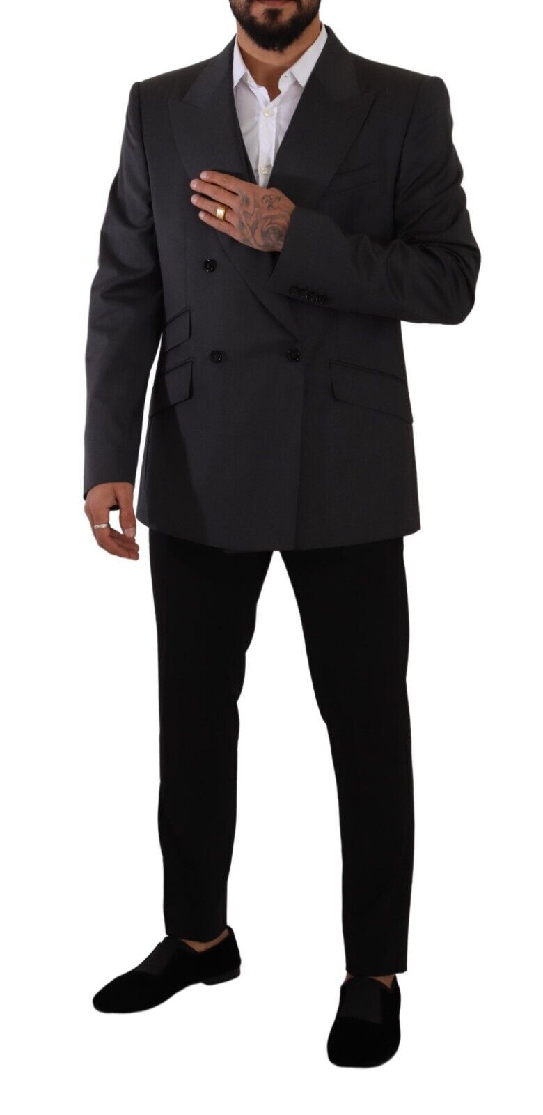 Dolce &amp; Gabbana Eleganter grauer Anzug aus Sicilia-Wollmischung