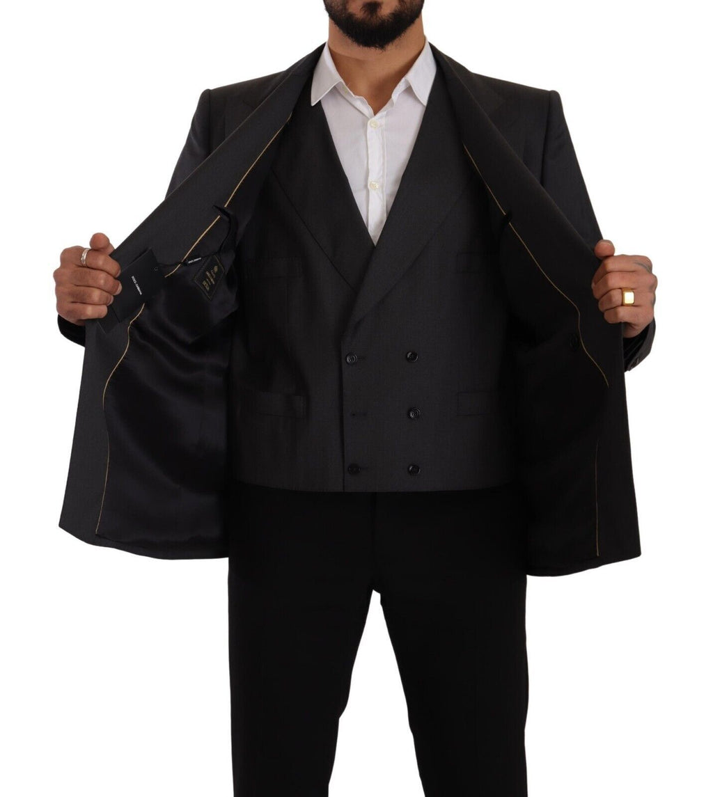 Dolce &amp; Gabbana Eleganter grauer Anzug aus Sicilia-Wollmischung